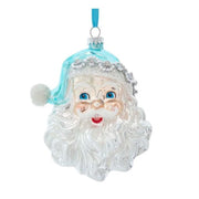 Seasonal - Ornament - Santa Face - Blue/Silver - 5.5”