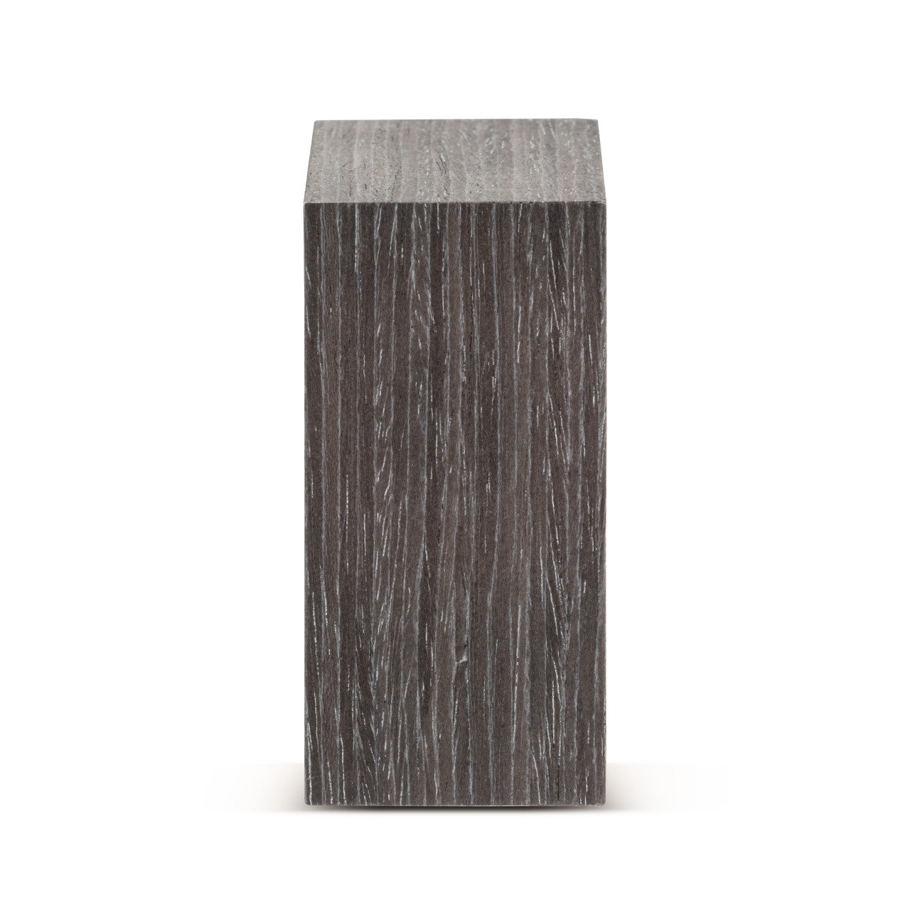 Rectangular wooden block with a dark brown finish on a white background