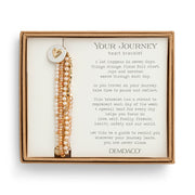 Bracelet set with a message card in a box, featuring Demdaco branding.