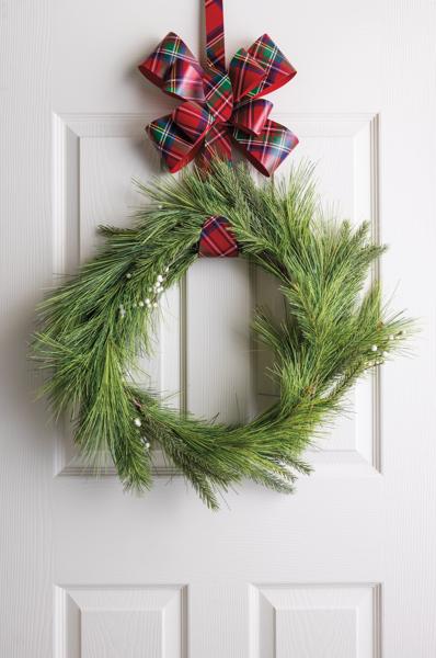 Seasonal - Tartan Bow Wreath Hanger - Metal