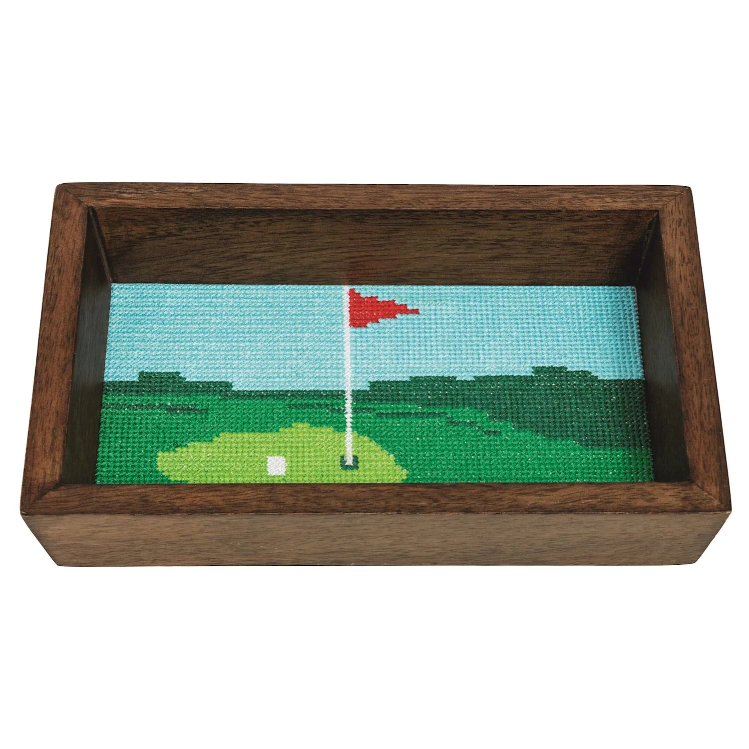Golf Needlepoint Wooden Tray