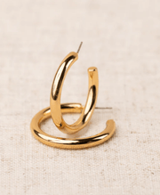 Cameron Gold Shiny Hoop Earrings