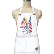 Flag Ribbon Apron – Patriotic Loose-Fit Kitchen Apron