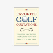 Book cover of 'Favorite Golf Quotations' with golf ball and clubs design on a light yellow background