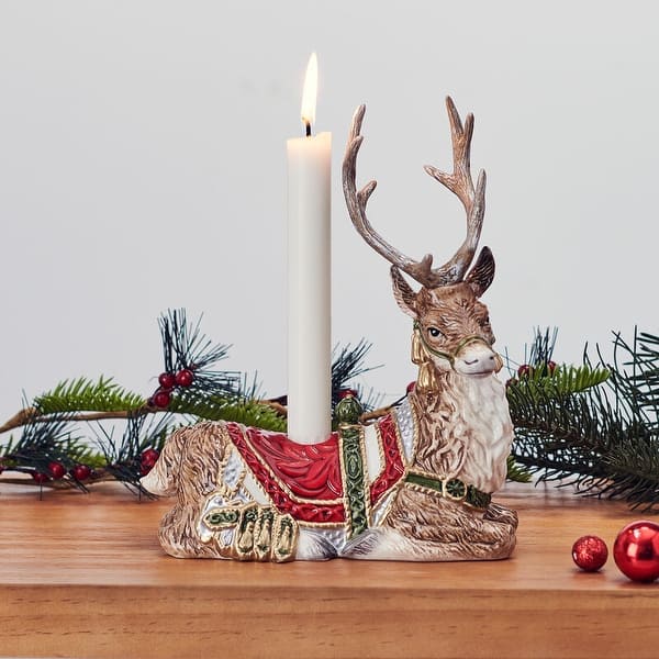 Seasonal - Resting Deer Candle Holder