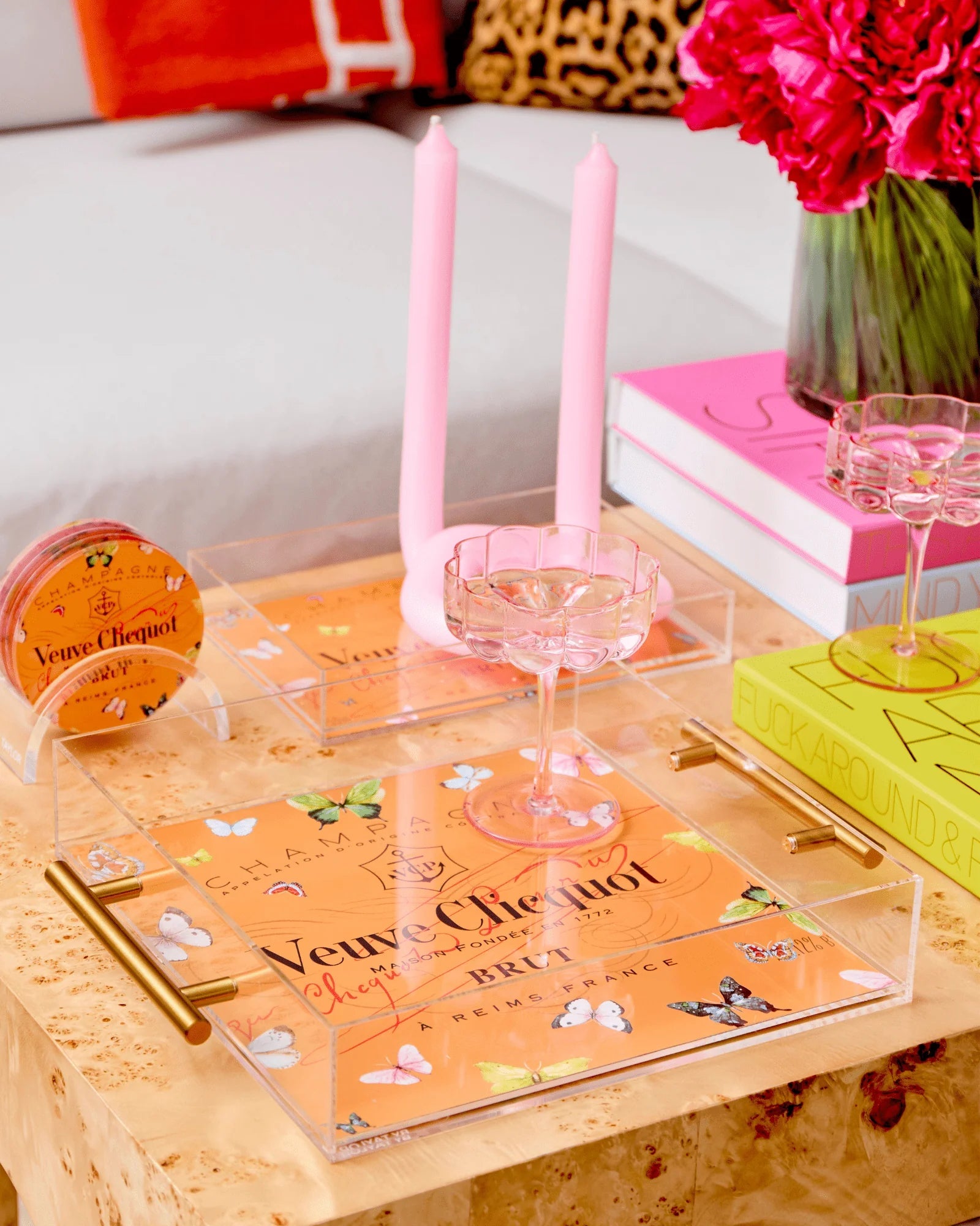 Tray - Acrylic - Bubbly Butterfly - Large