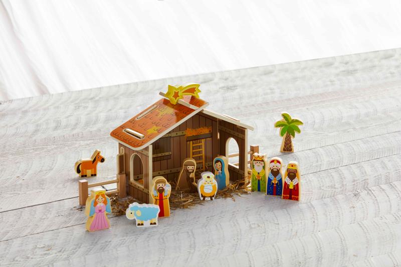 Children - Seasonal - Wooden Nativity Set - 19 pieces