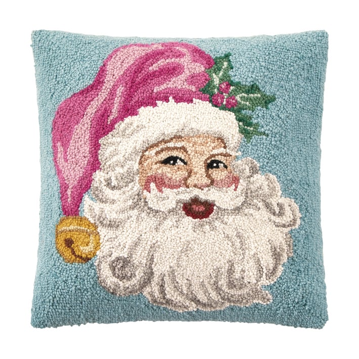 Seasonal - Pillow - Retro Pink Santa Hook - 18”x18”