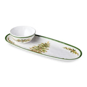 Seasonal - Tray with Dip Bowl - Holly Tree - Melamine