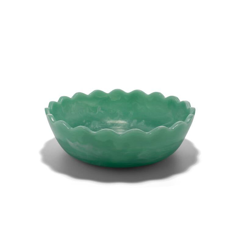 Bowl - Scalloped Green Resin - Small