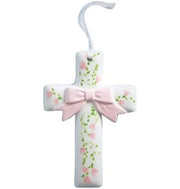 Cross - Floral Bow - Ceramic