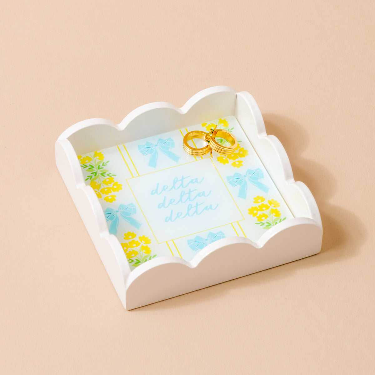 Trinket Tray - Scalloped - Delta Delta Delta