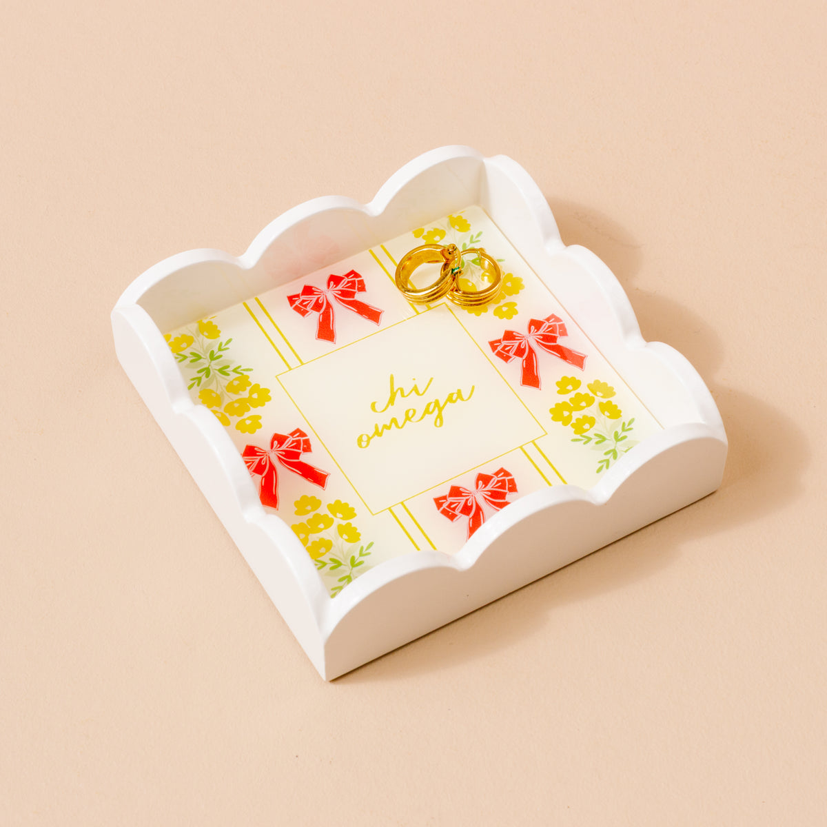 Trinket Tray - Scalloped - Chi Omega