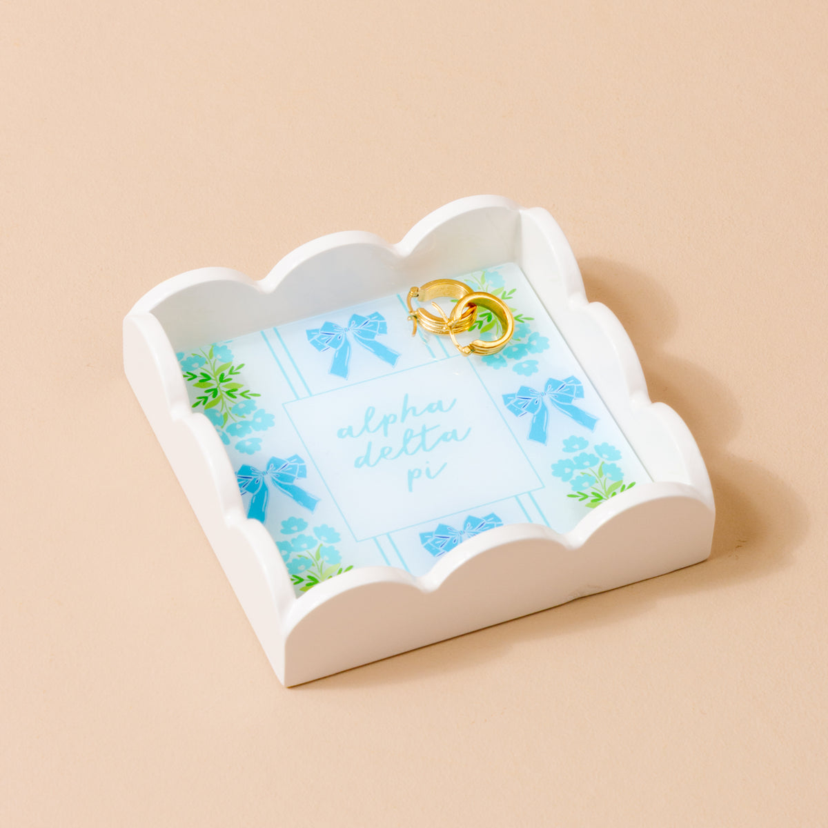 Trinket Tray - Scalloped - Alpha Delta Pi