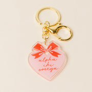 Accessories - Keychain - Acrylic Sweetheart Bow - Alpha Chi Omega