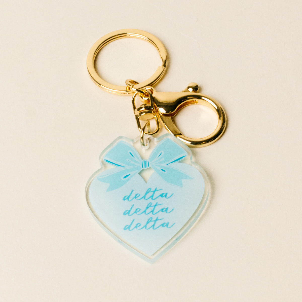 Accessories - Keychain - Acrylic Sweetheart Bow - Delta Delta Delta
