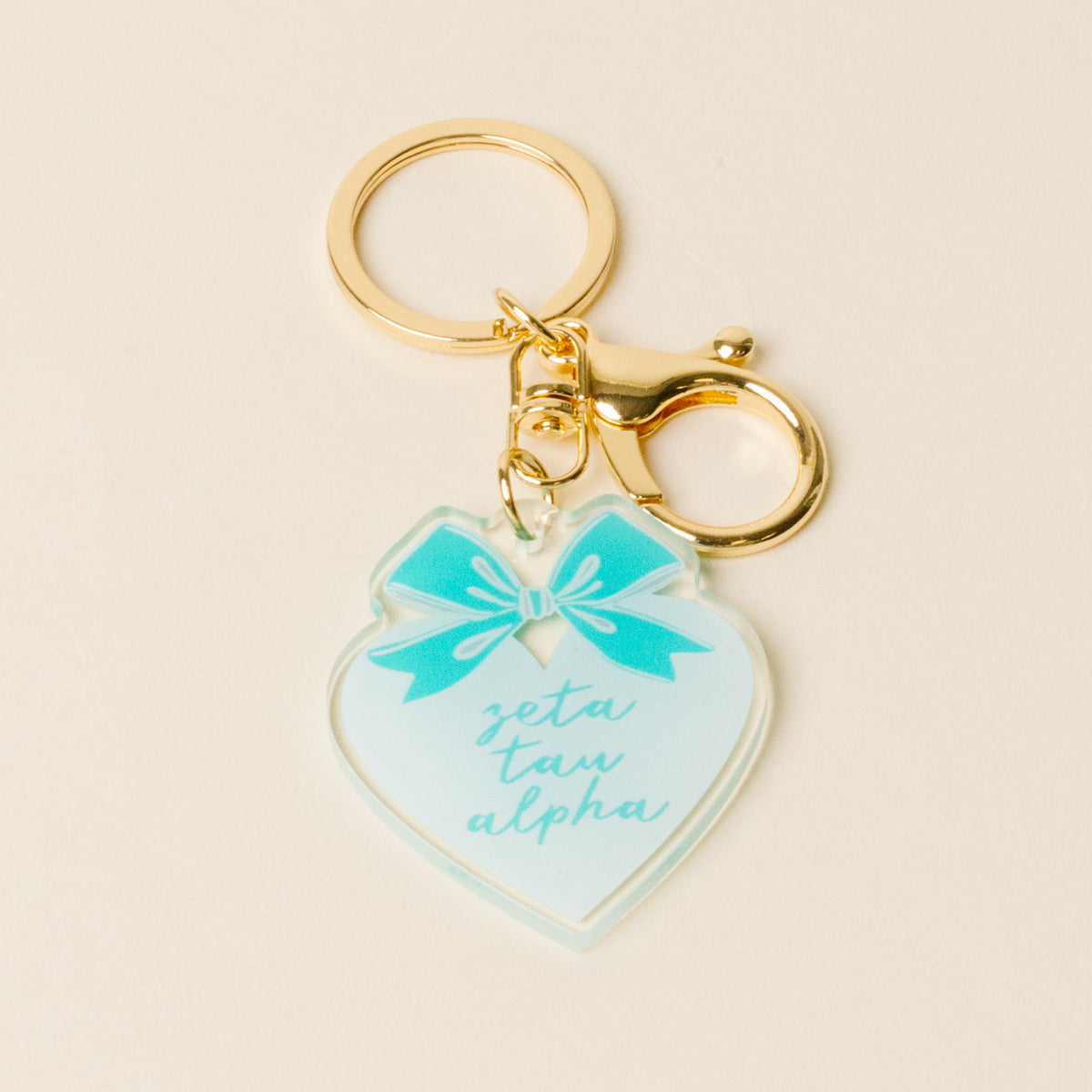 Accessories - Keychain - Acrylic Sweetheart Bow - Zeta Tau Alpha