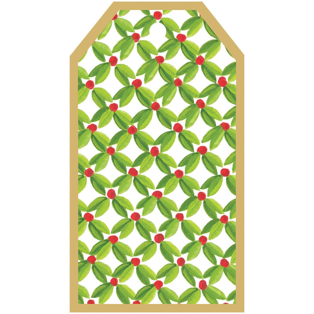 Seasonal - Gift Tag - Leaf and Berry Ditz - Foil