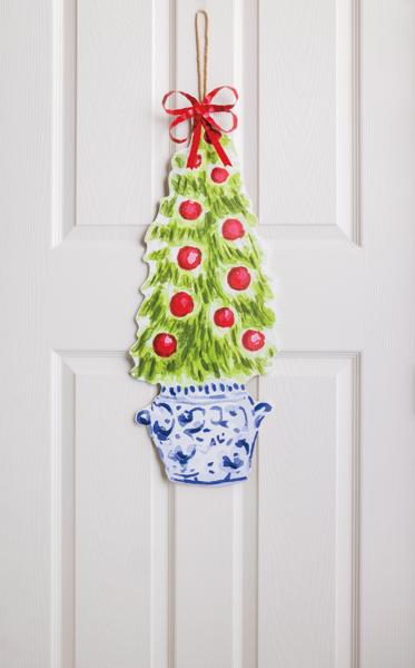 Seasonal - Door Hanger - Chinoiserie Christmas Tree