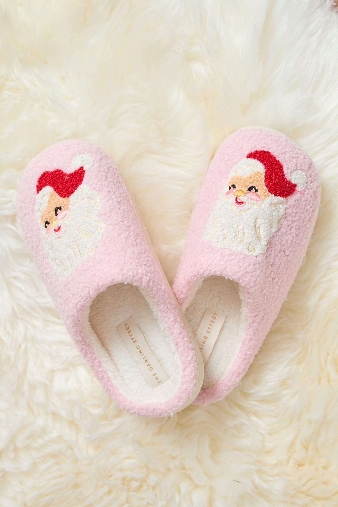 Seasonal - Slippers - Pink Santa - M/L