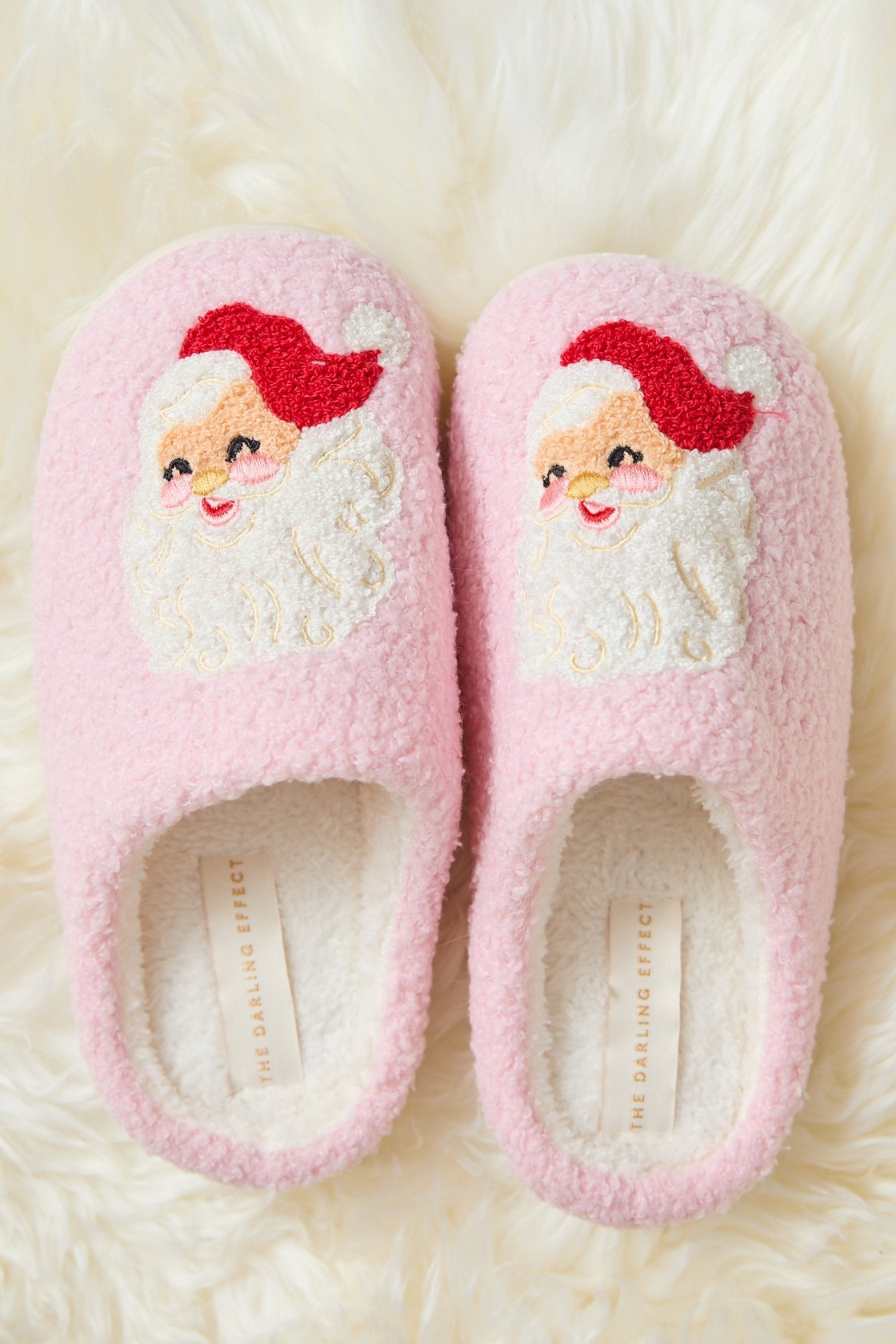 Seasonal - Slippers - Pink Santa - M/L
