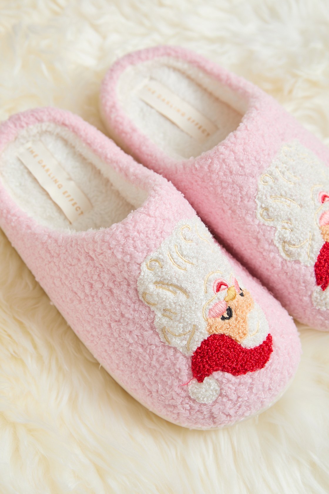 Seasonal - Slippers - Pink Santa - S/M