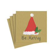 Napkins - Cocktail - Be Merry - Gold