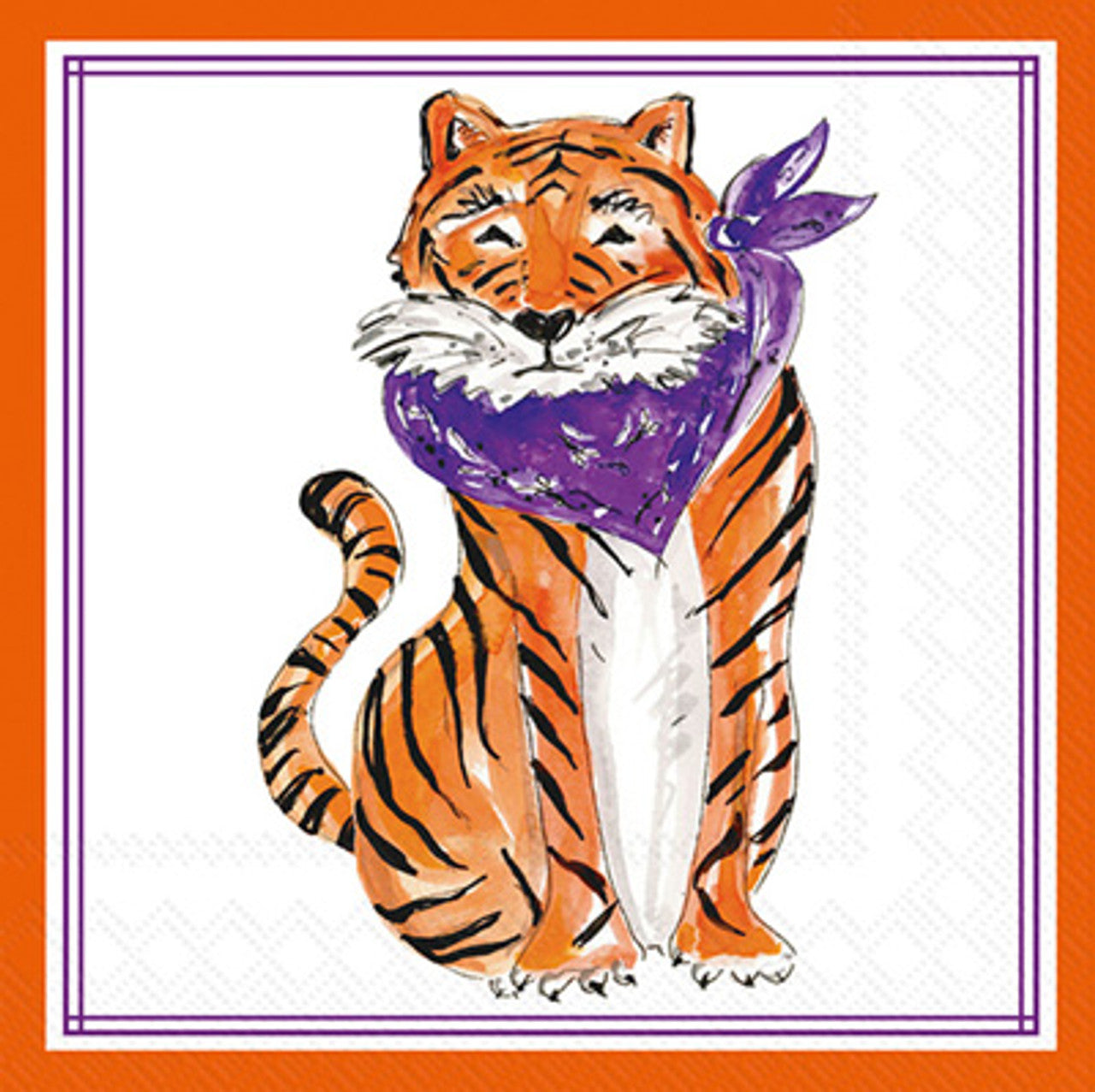 Napkins - Cocktail - Purple Sitting Tiger
