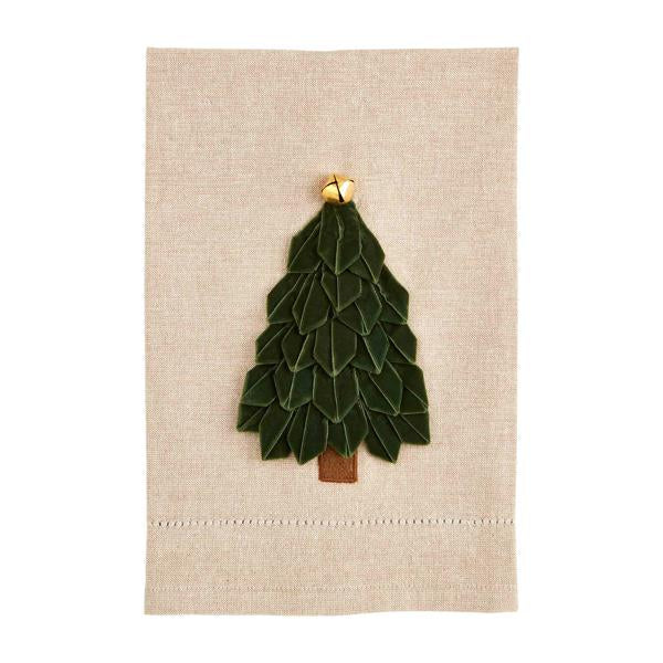 Seasonal - Tea Towel - Dark Green Velvet Tree Towel