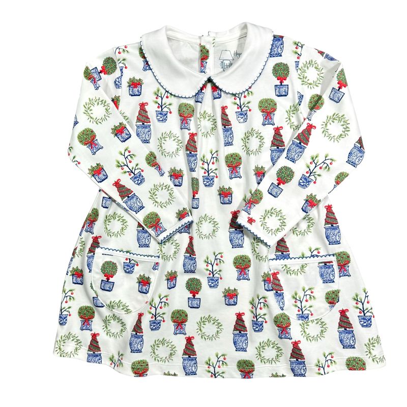Seasonal - Children - Apparel - LS Dress - Christmas Planters - Size 4T