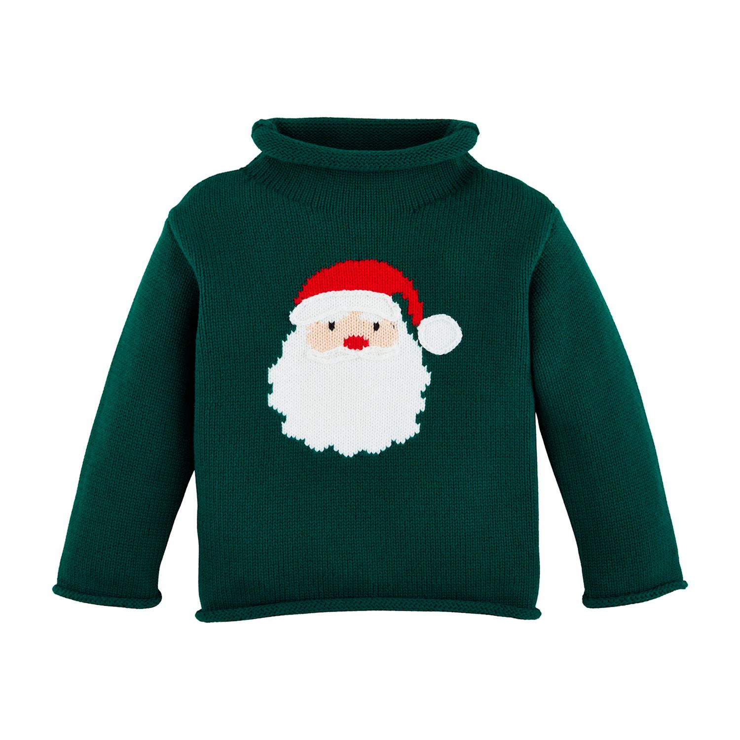 Seasonal - Children - Apparel - Santa Rollneck Sweater - Green - Large