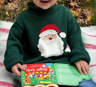 Seasonal - Children - Apparel - Santa Rollneck Sweater - Green - Large