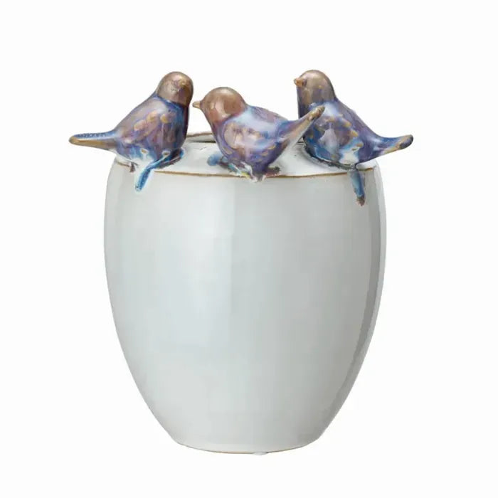 Planter - 3 Birds - Stoneware - 6”x7 1/2”