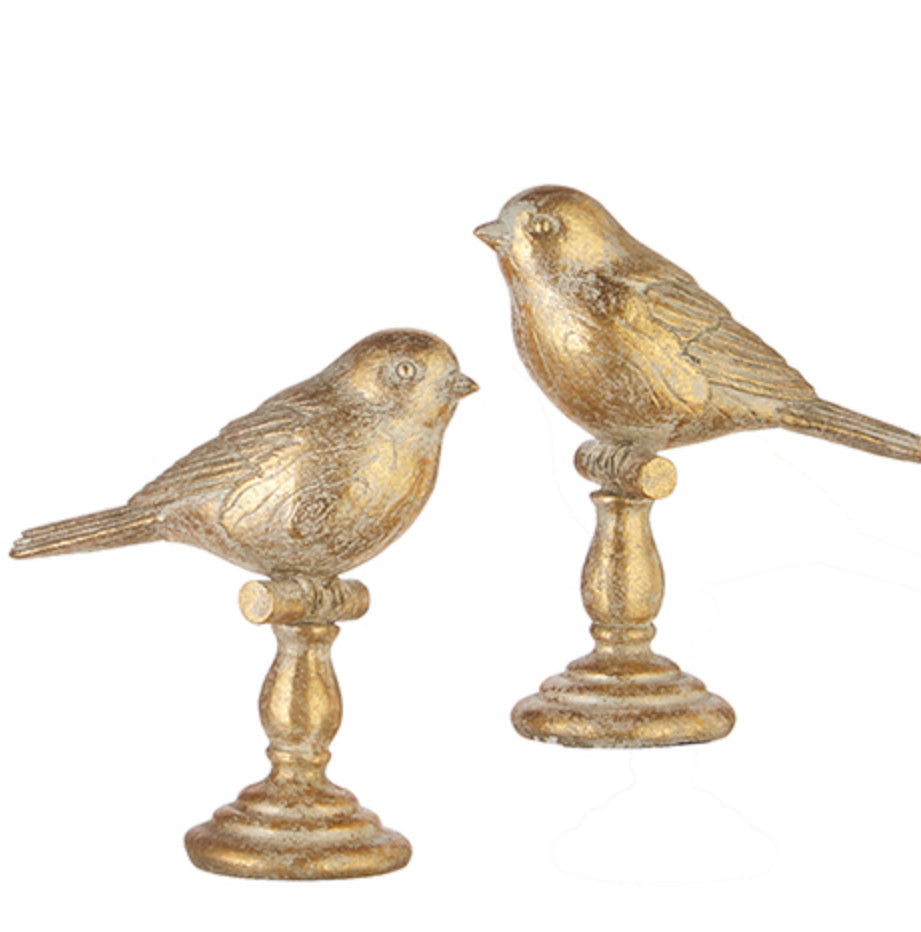 Figurine - Gold Leaf Bird On Branch