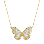 Jewelry - Necklace - Large Pave Butterfly - Gold