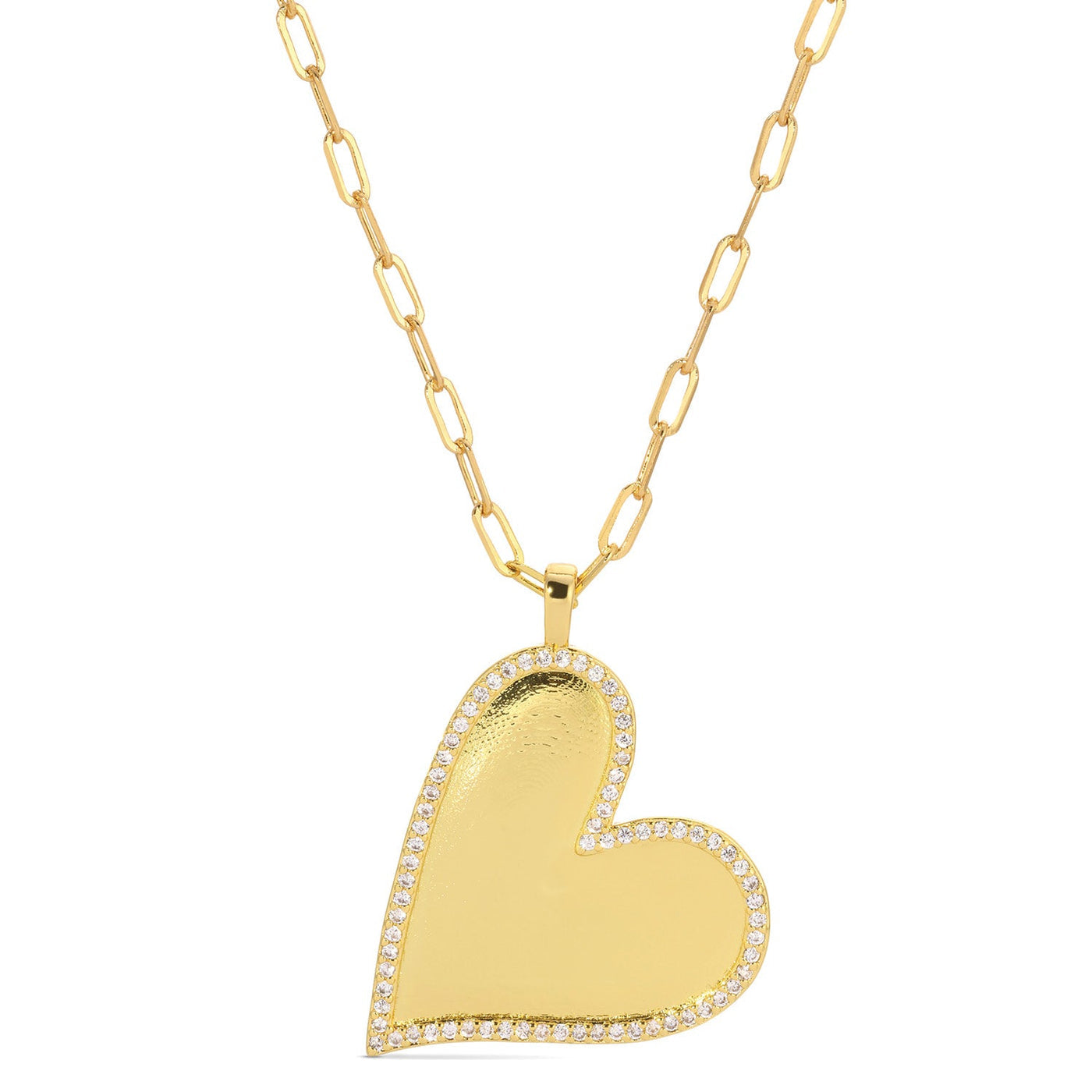 Jewelry - Necklace - Long Heart Pendant - Gold