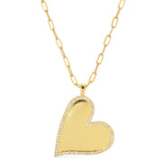 Jewelry - Necklace - Long Heart Pendant - Gold