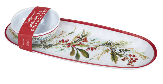Seasonal - Tray with Dip Bowl - Christmas Gatherings
