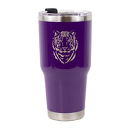 Purple Tiger Etched 30oz Tumbler