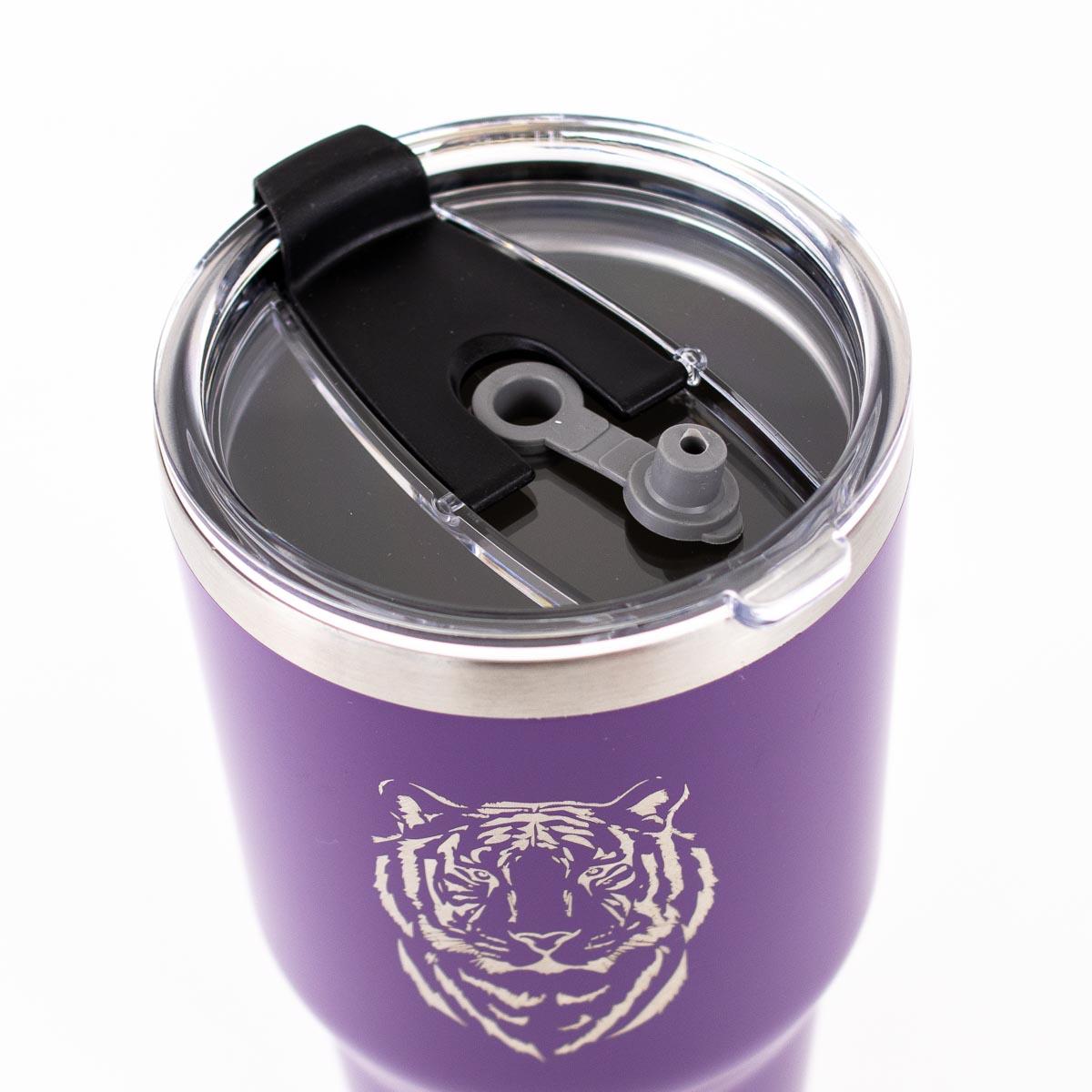 Purple Tiger Etched 30oz Tumbler