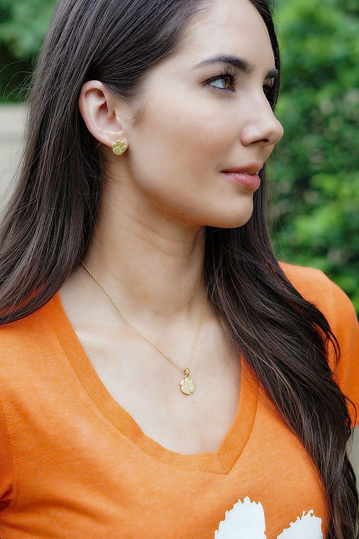 Clemson Tigers 24K Gold Plated Pendant Necklace
