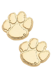 Clemson Tigers 24K Gold Plated Tiger Paw Stud Earrings