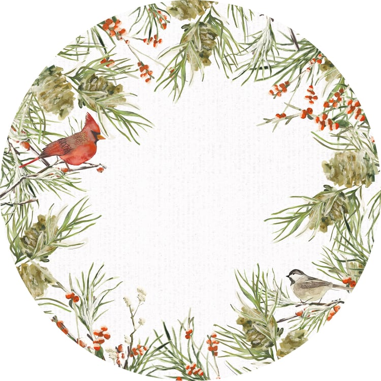 Seasonal - Paper Placemat - Round Cardinal