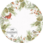 Seasonal - Paper Placemat - Round Cardinal