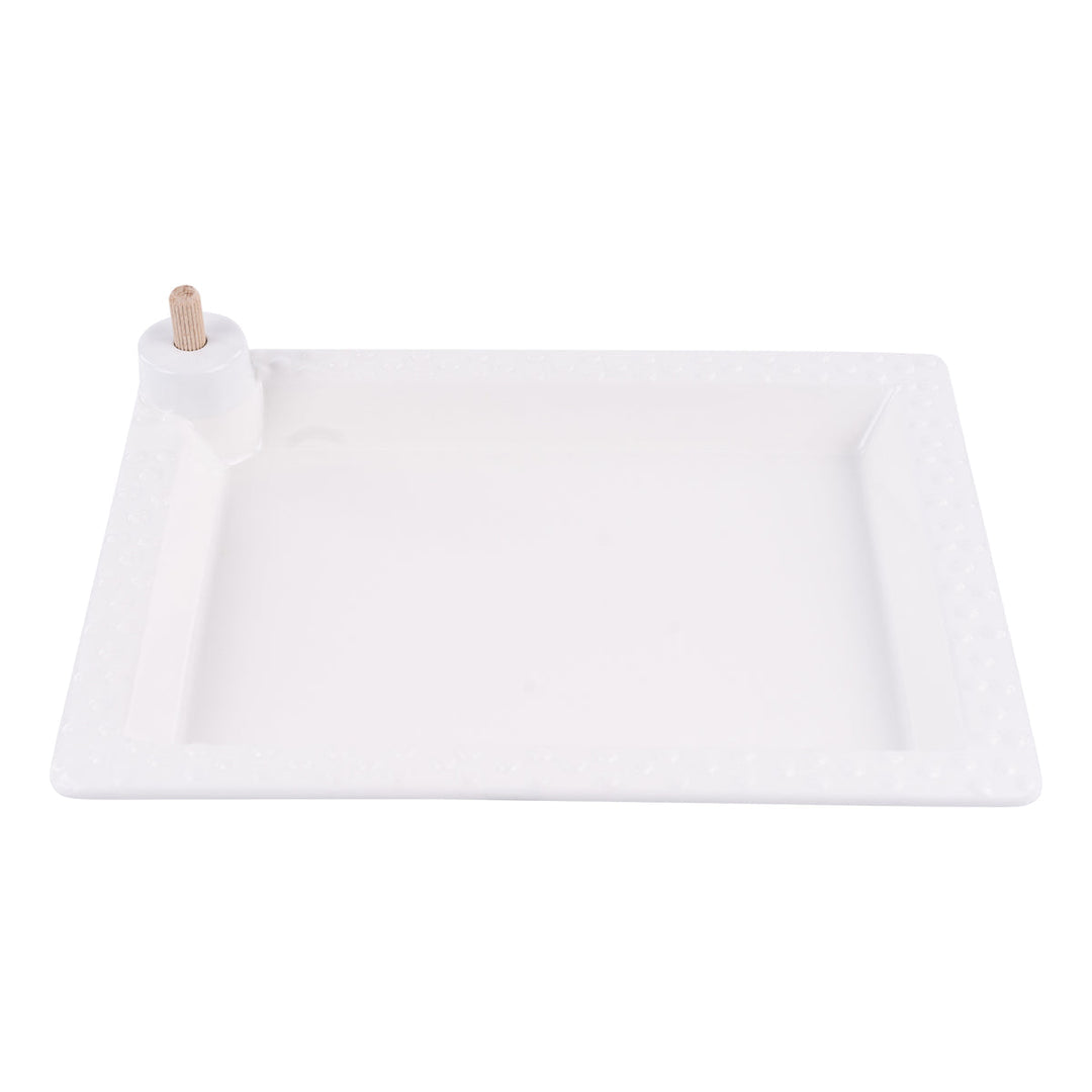 Platter - Rectangle Dotted For Topper - Ceramic