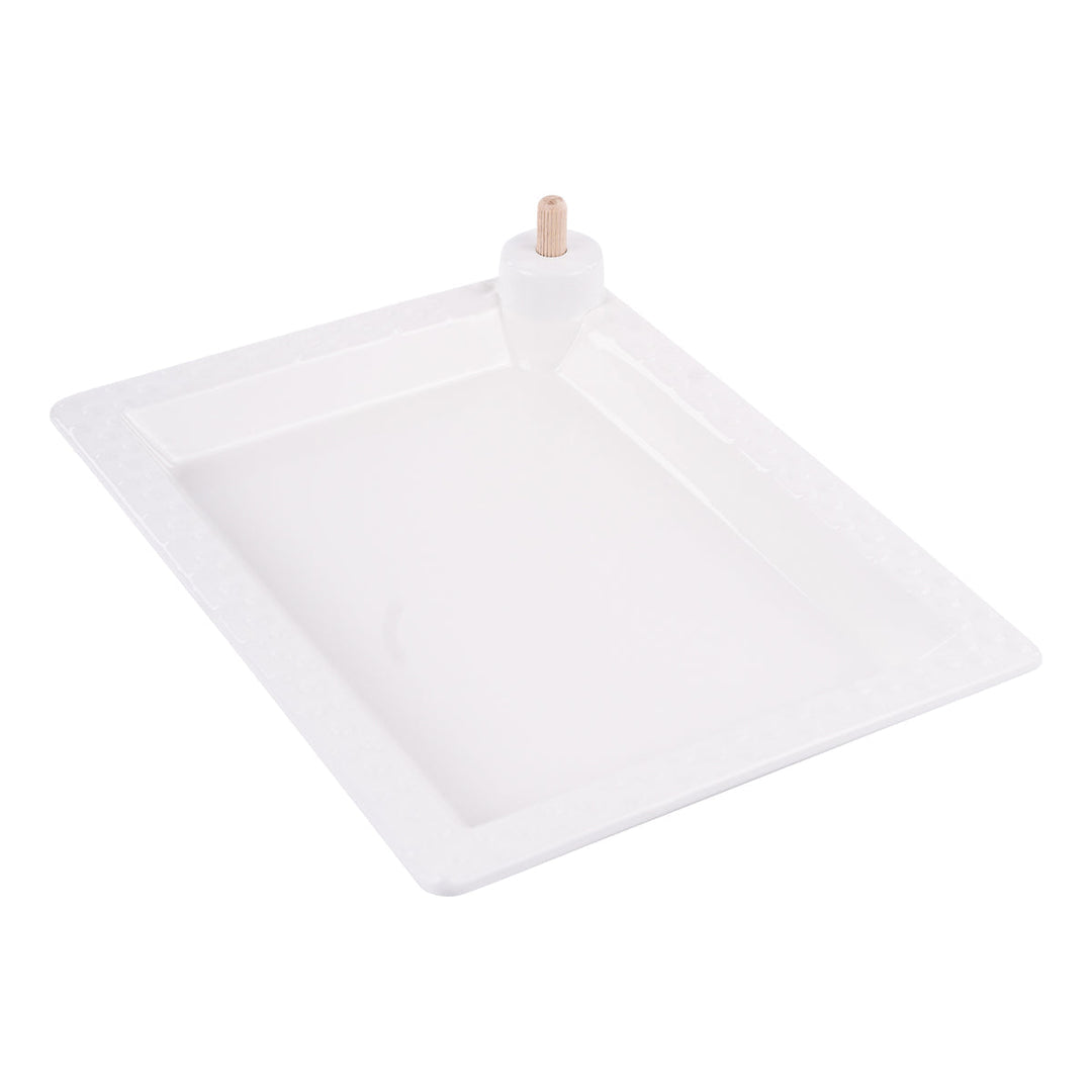 Platter - Rectangle Dotted For Topper - Ceramic