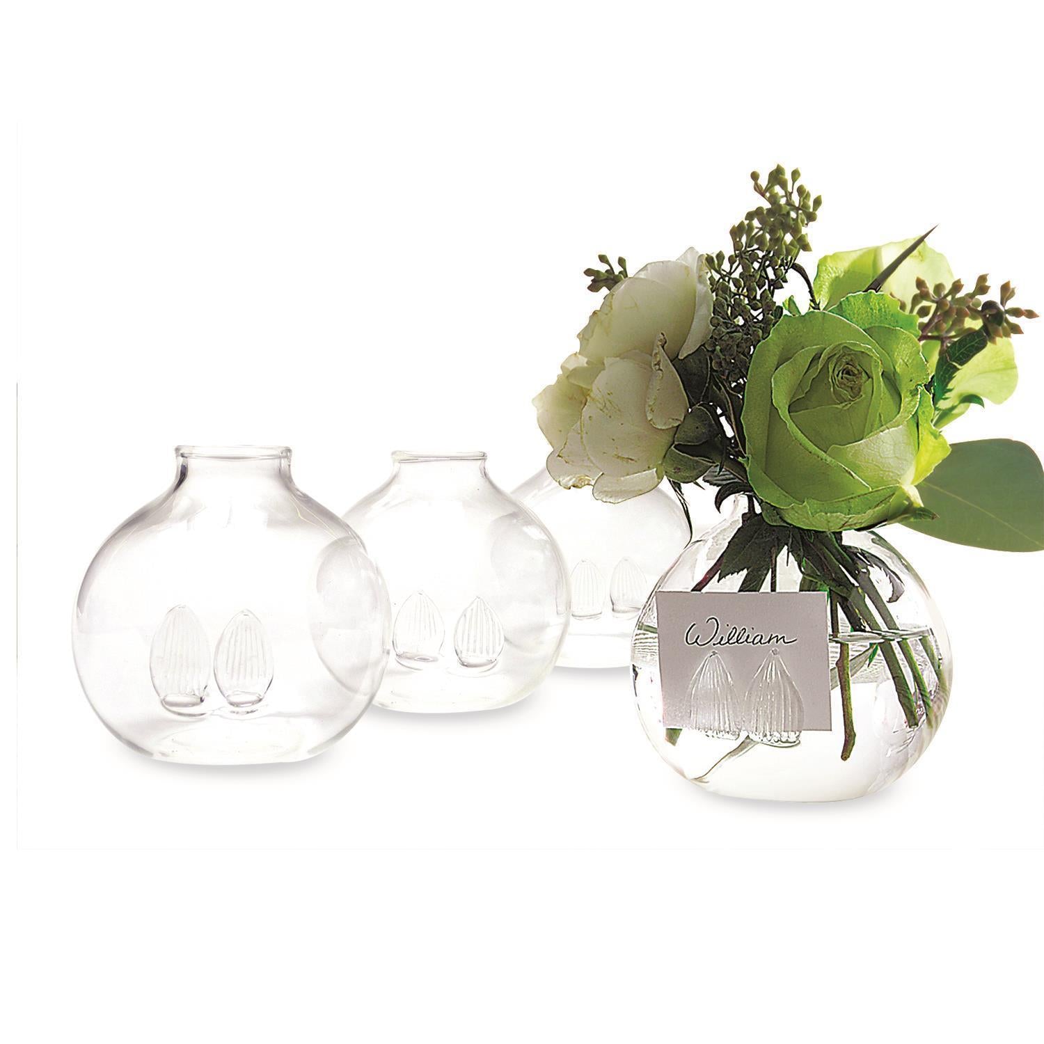 Placecard Holder- Glass Flower S/4