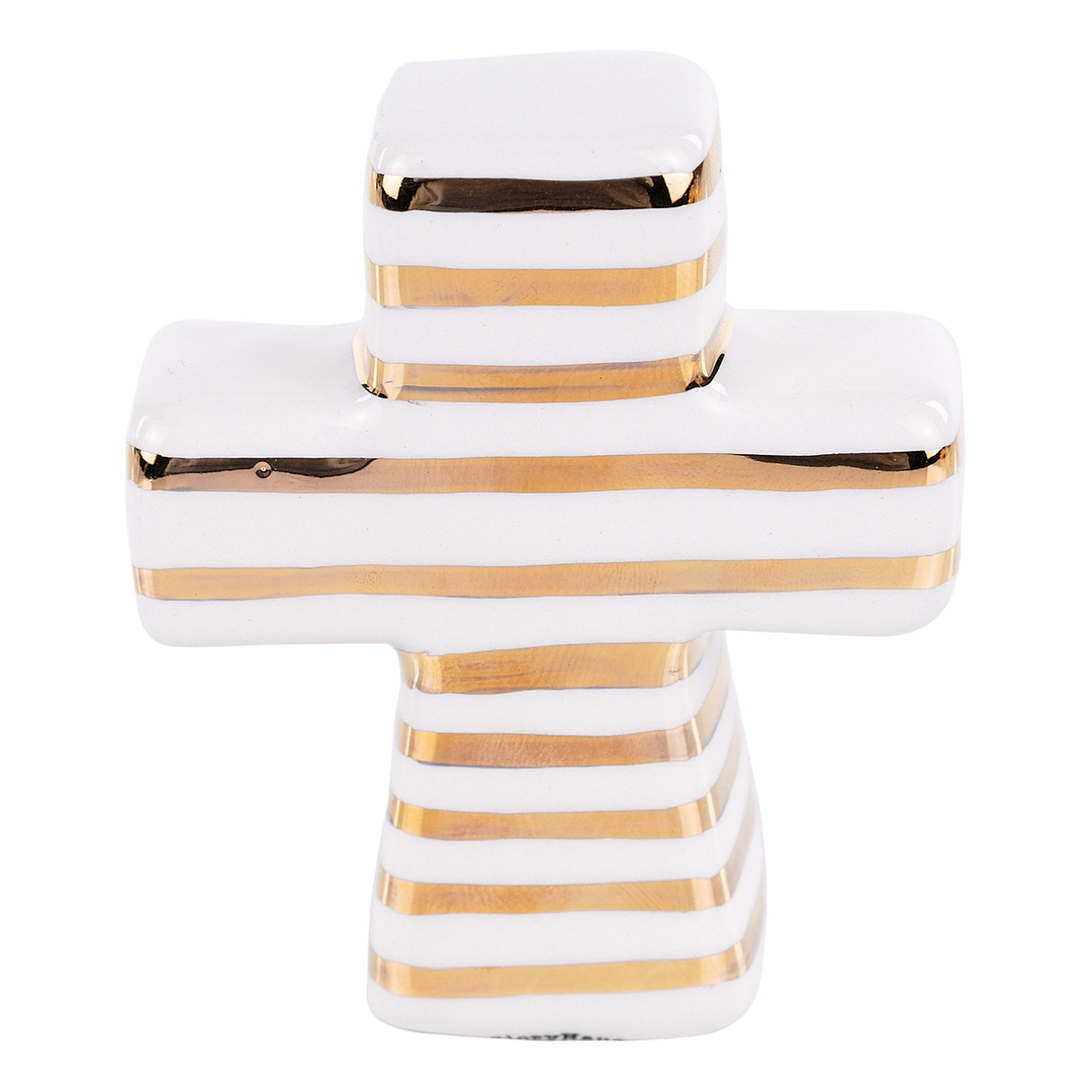 Topper - Gold Stripe Cross