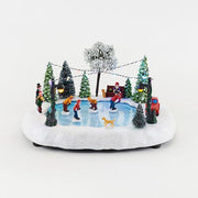 Seasonal - Skating Scene - Lighted With Adaptor - 12"