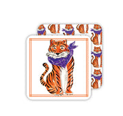 Gameday - Clemson - Coaster - Tiger With Purple Bandana - Pk Of 20